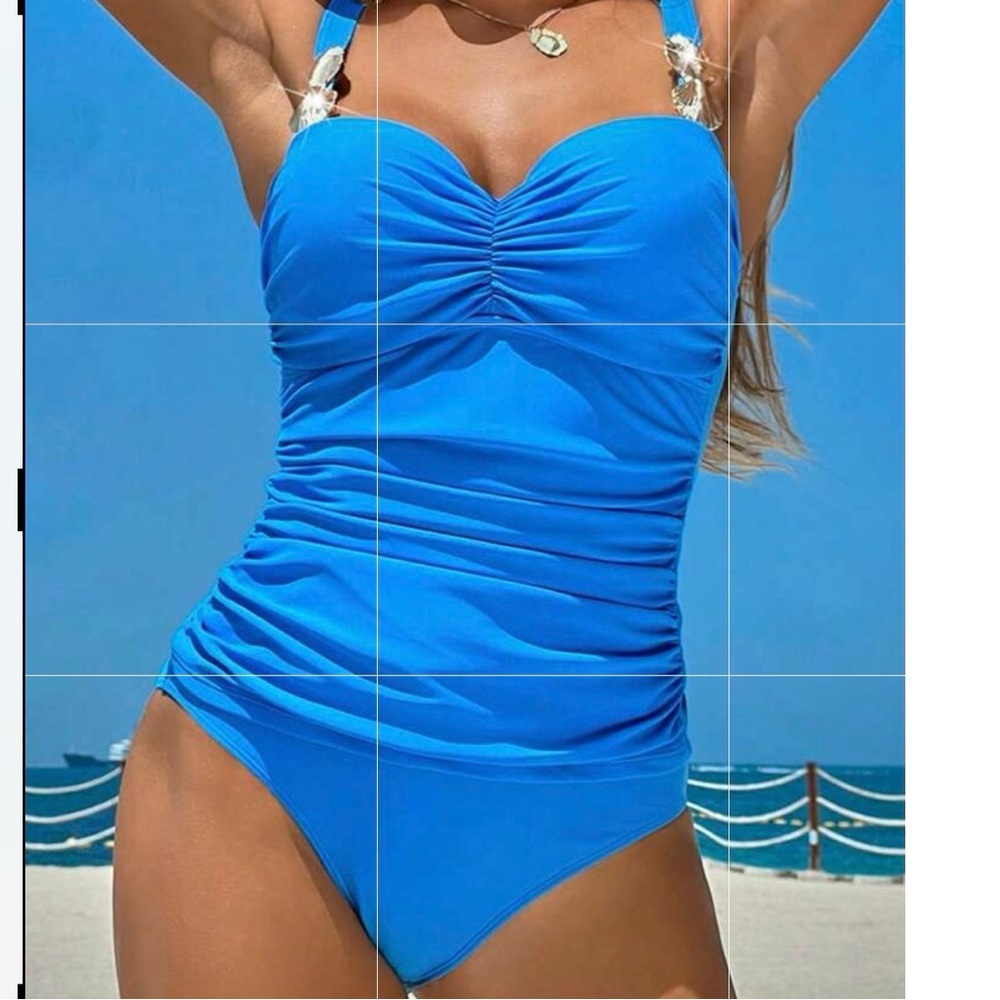 Push-Up Padded Tankini with Metallic Hardware